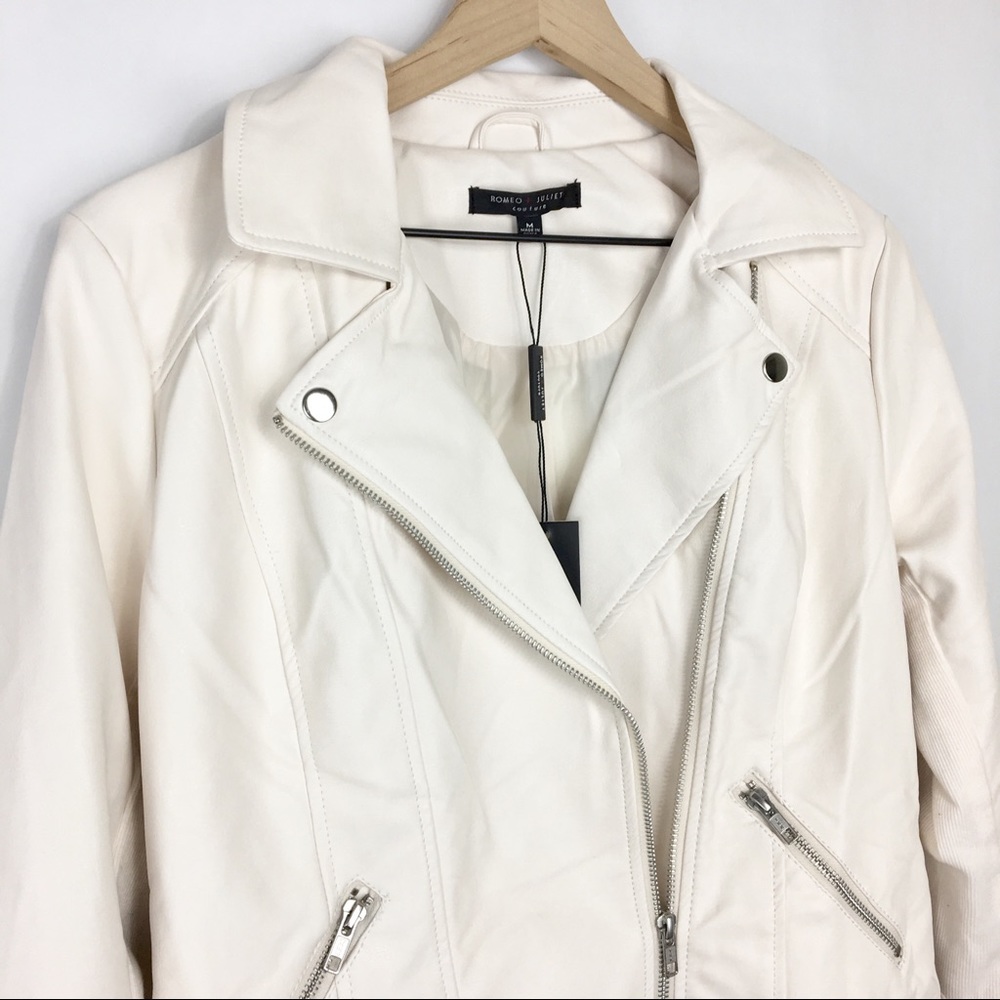 NWT Romeo & Juliet Ribbed Faux Leather Moto Jacket